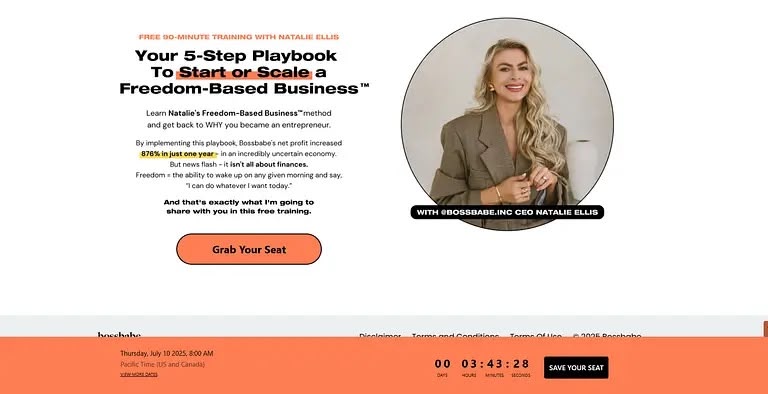 Natalie Ellis Webinar Registration Page