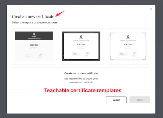 Teachable certificates
