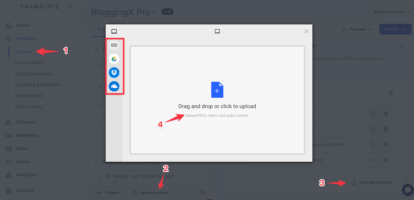 Thinkific bulk upload multiple files