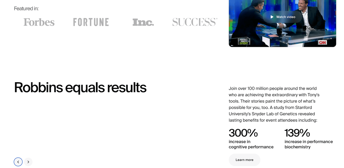 Tony robbins credentials