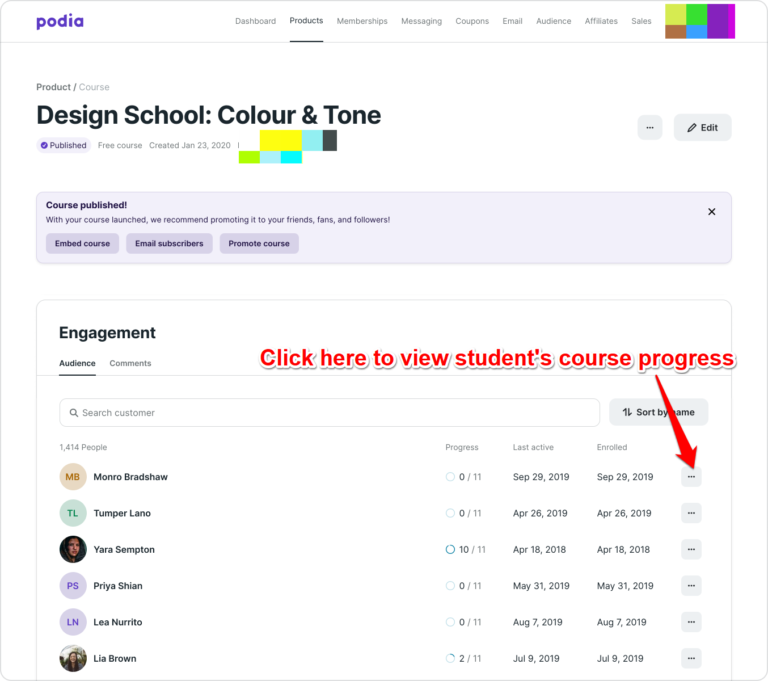 podia course progress 768x681 1