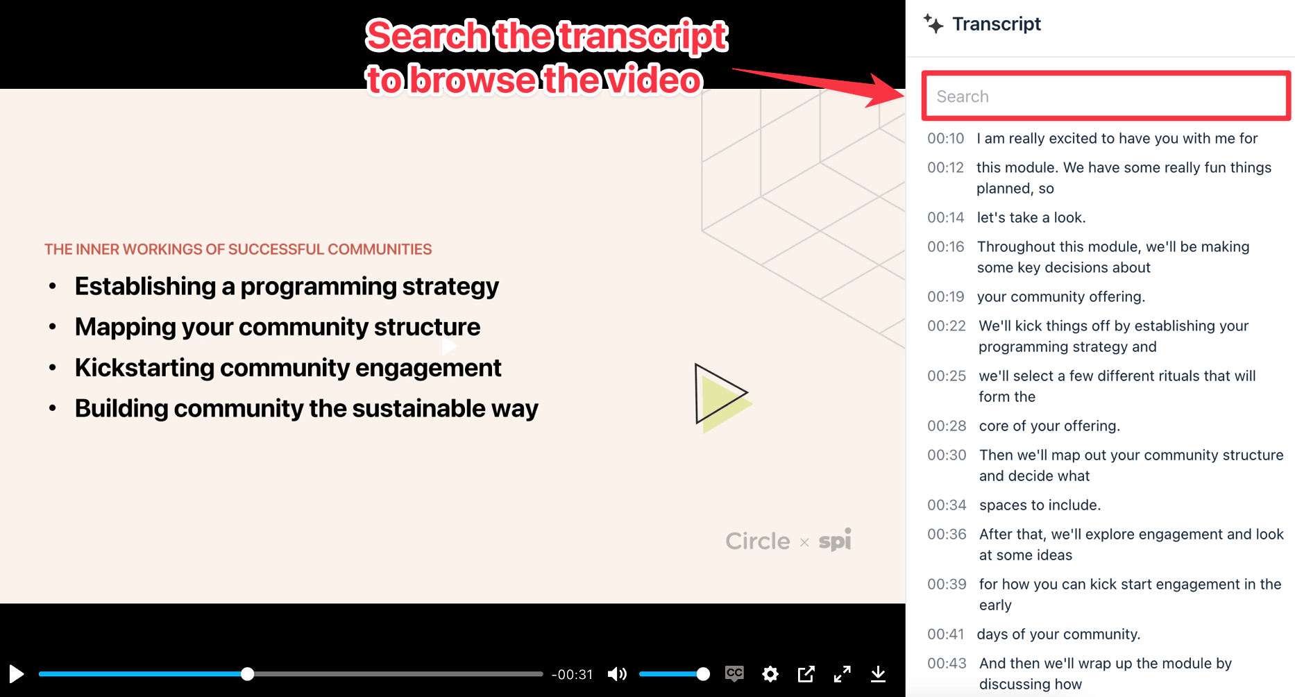 Circle AI transcripts