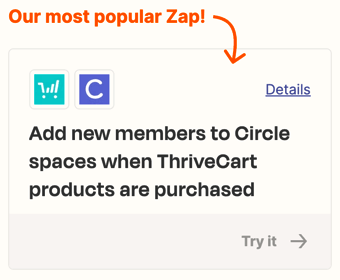 Circle and Thrivecart Zapier