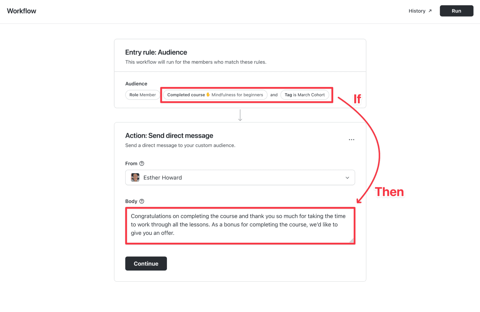 Circle automation workflow