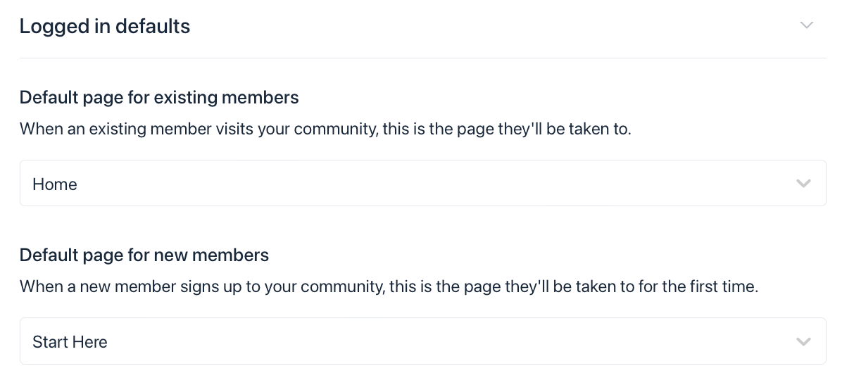 Circle login defaults