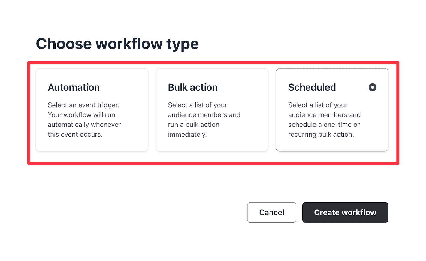 Circle workflow type 1