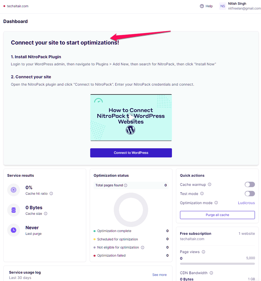 Install Nitropack plugin