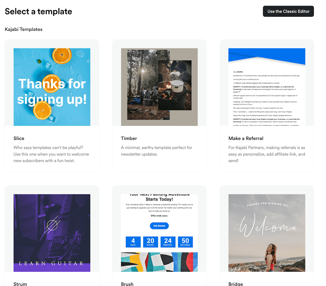 Kajabi email templates