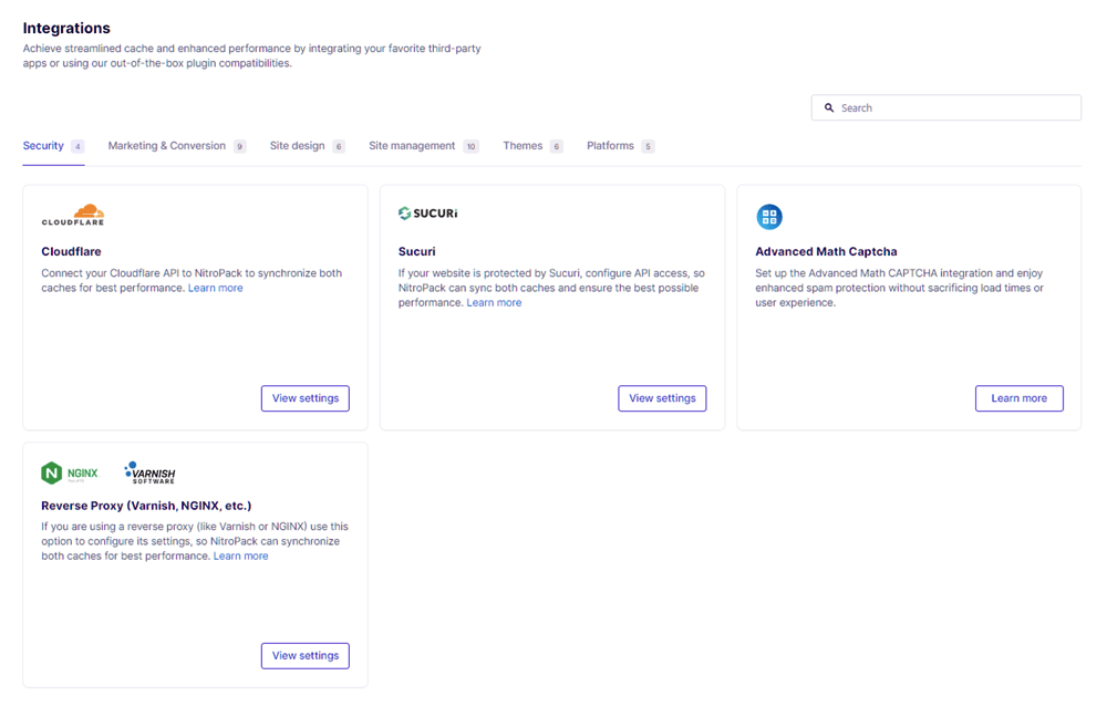 Nitropack integrations