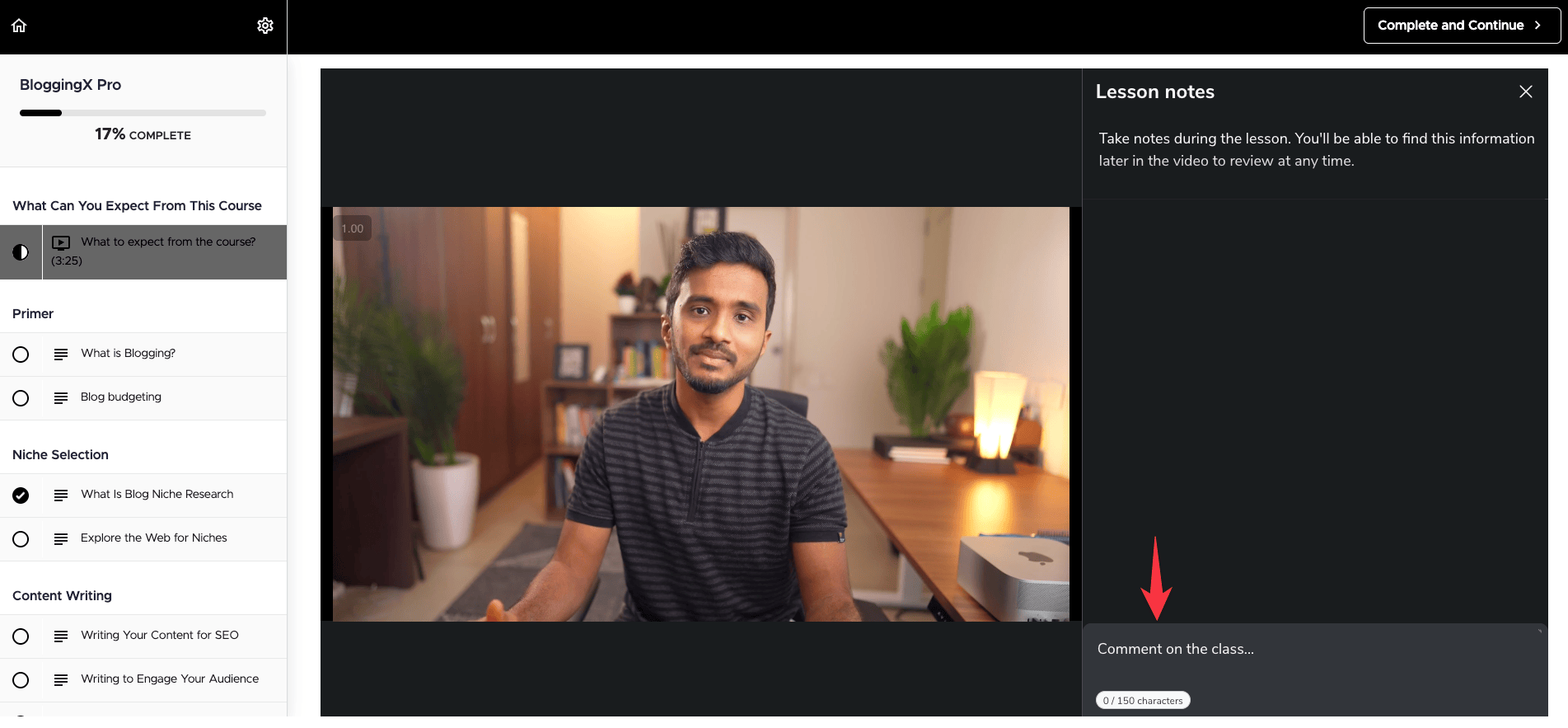 Teachable course student experience 1