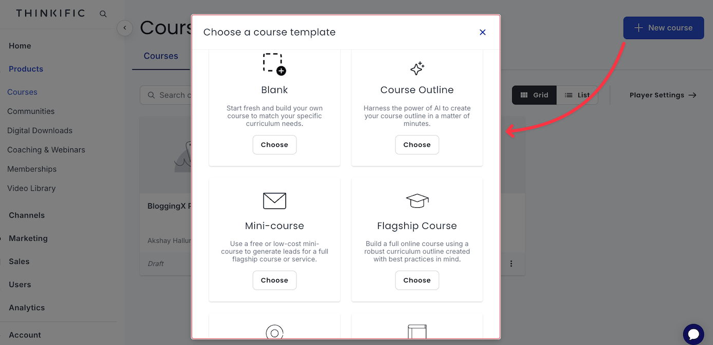 Thinkific course templates