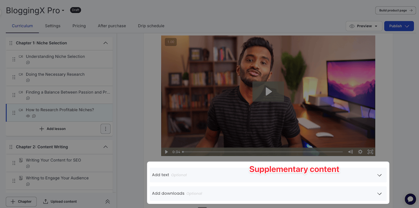 Thinkific courses supplymentary content