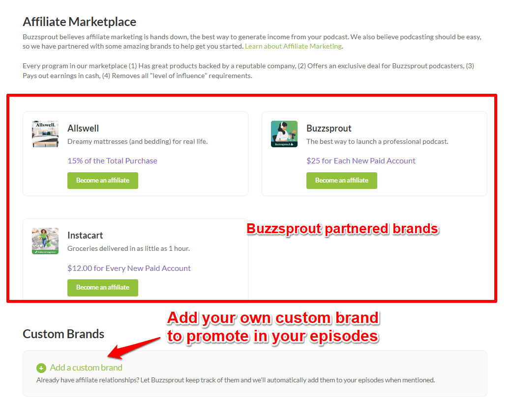 buzzsprout affiliate marketplace 2
