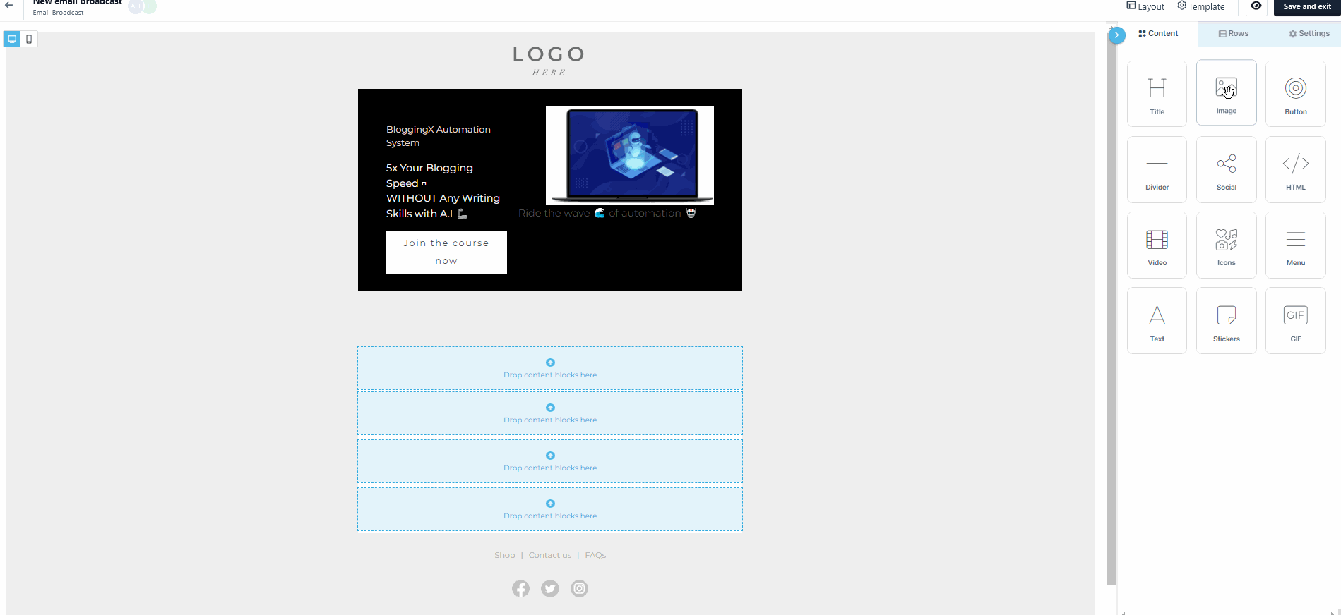 clickfunnels email editor