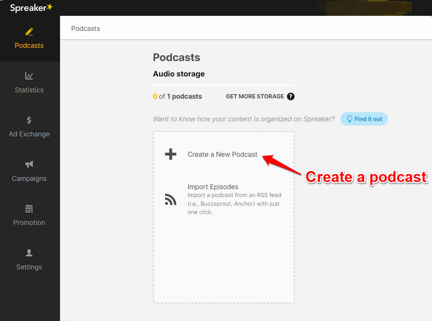 creating podcast in spreaker 1