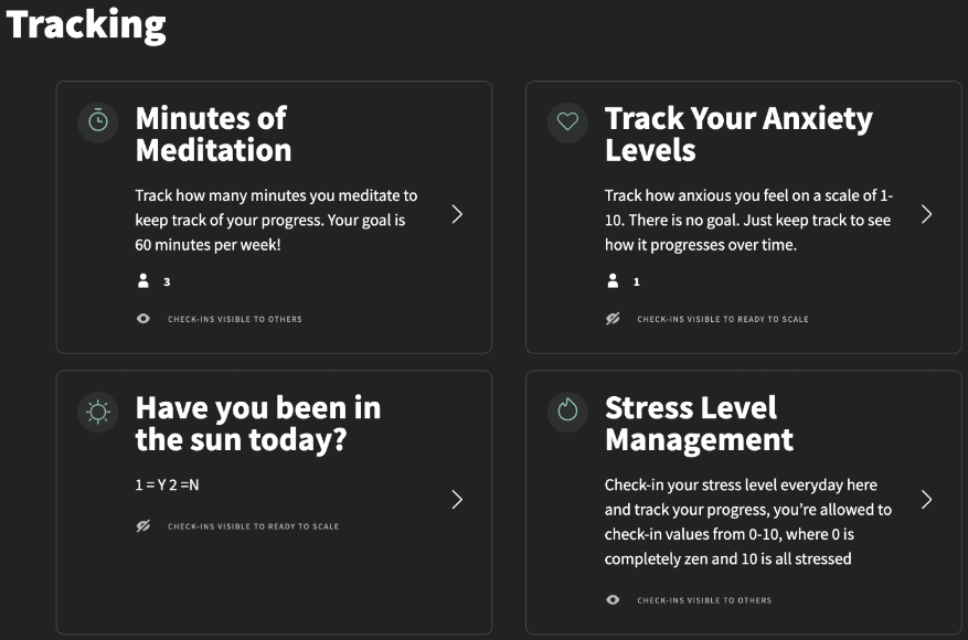 goal tracking in passion