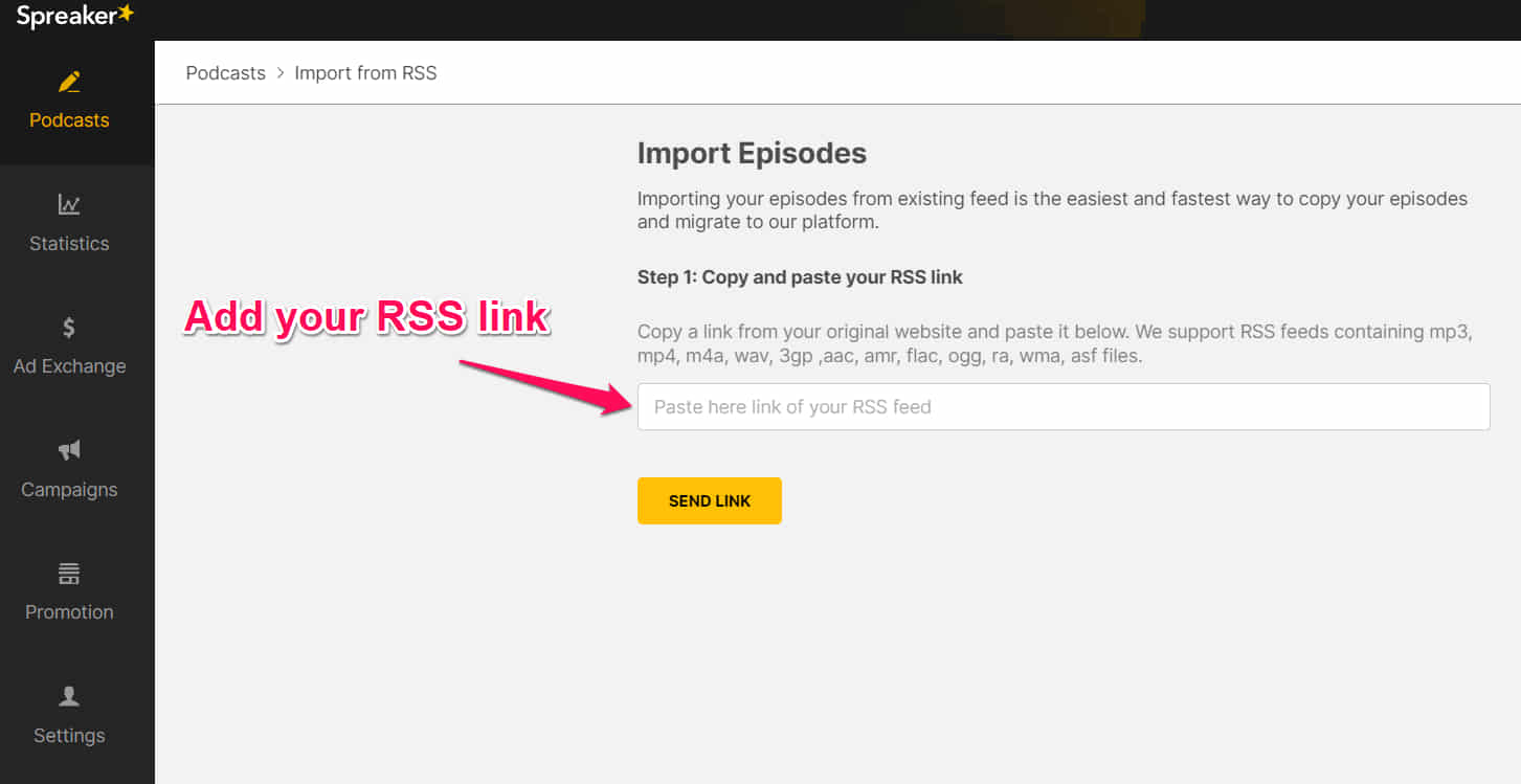 importing episodes to spreaker