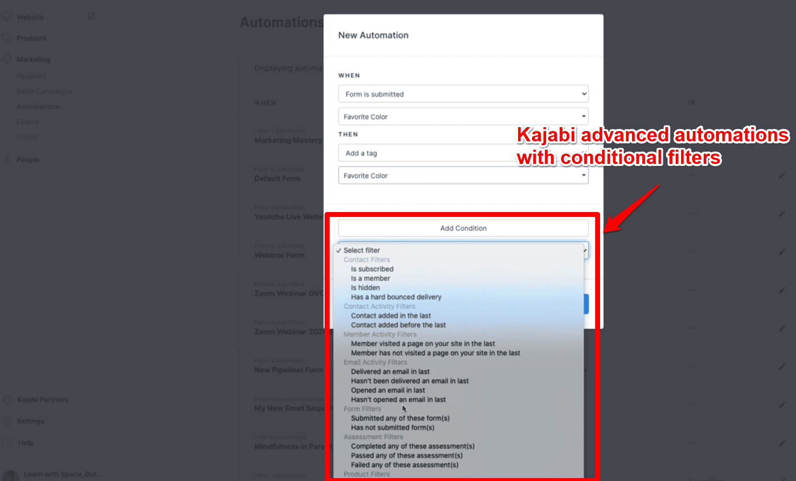 kajabi advanced automations