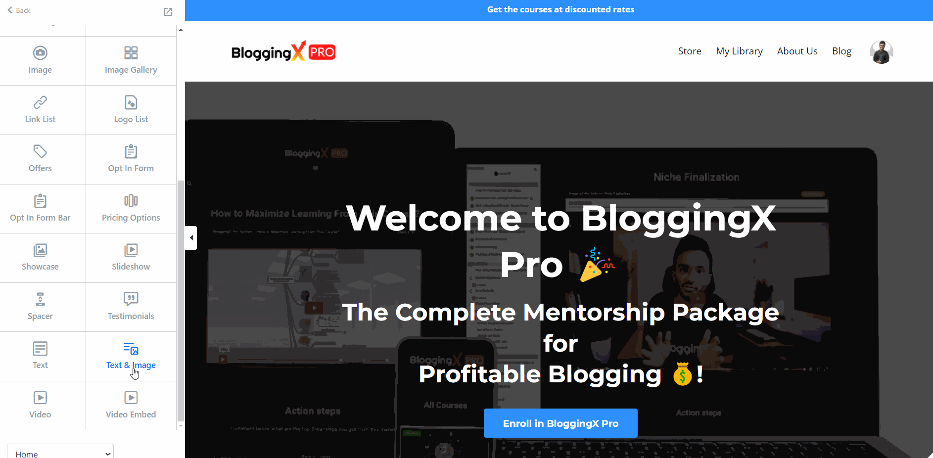 kajabi page design blocks 1