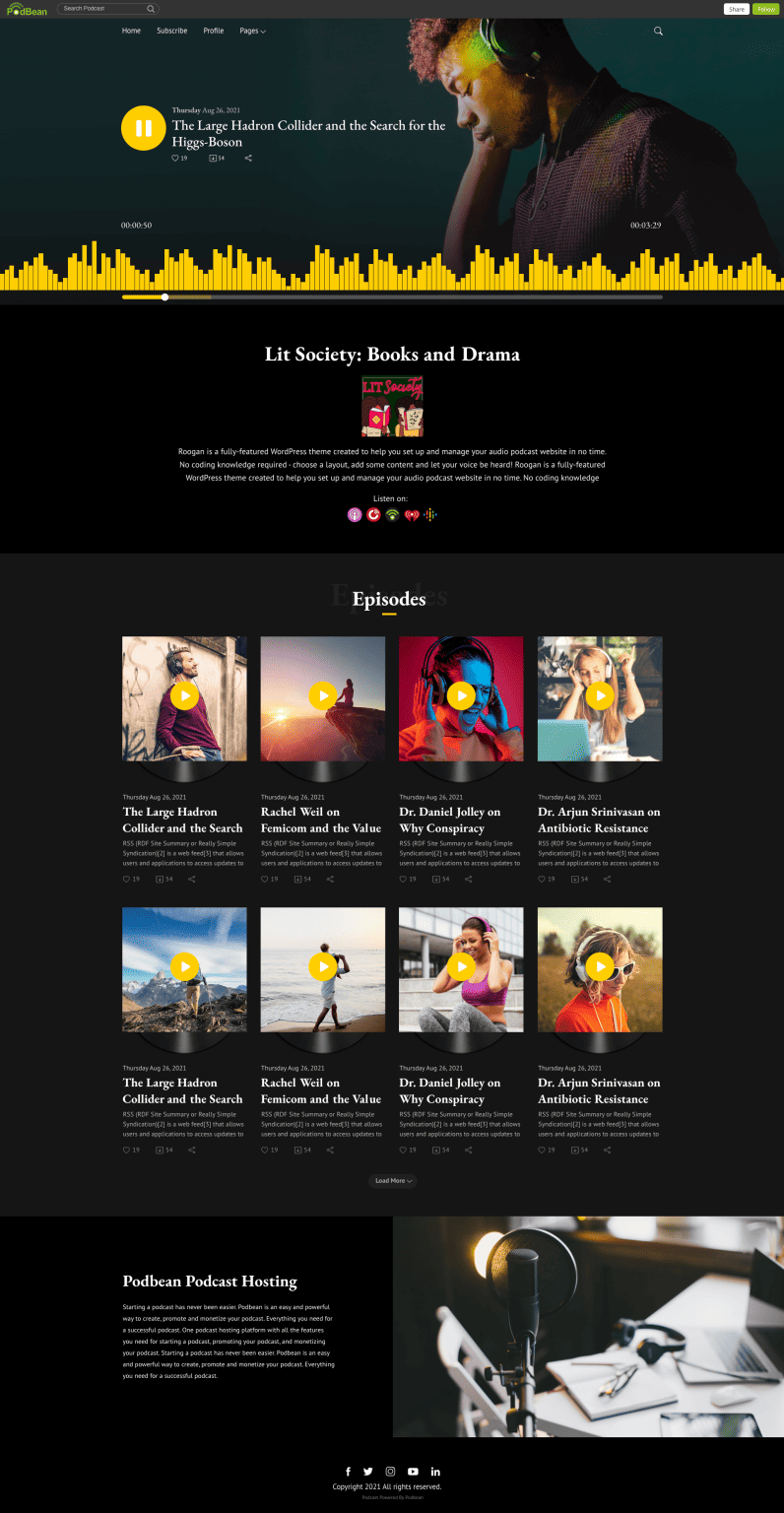 podbean podcast website 1