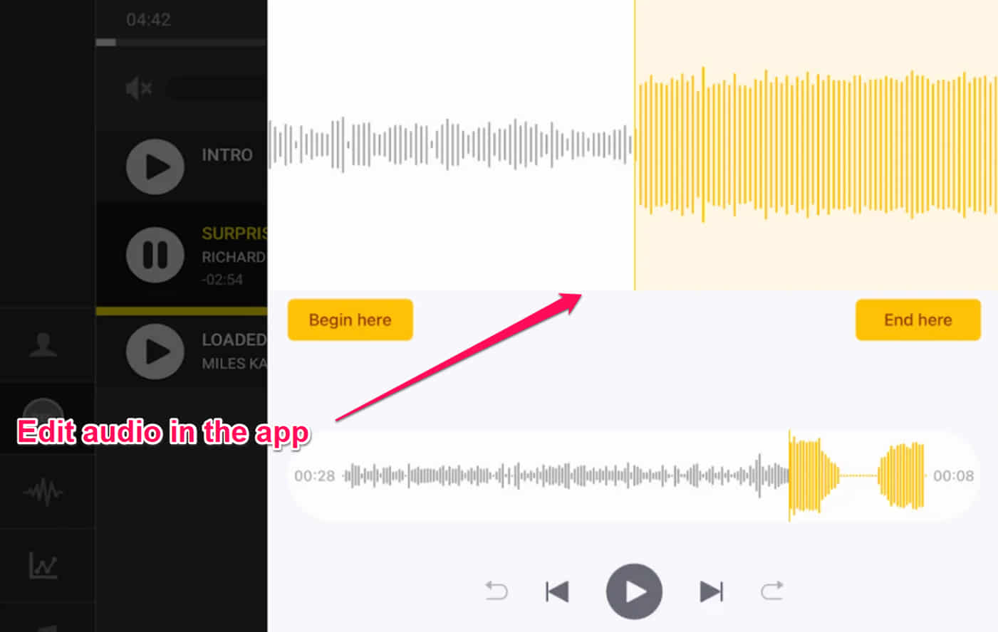 podcast editing in the spreaker app