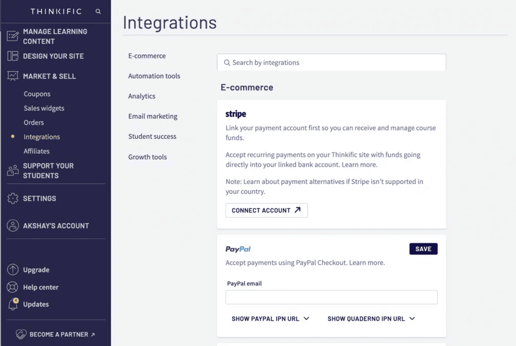 thinkific integrations