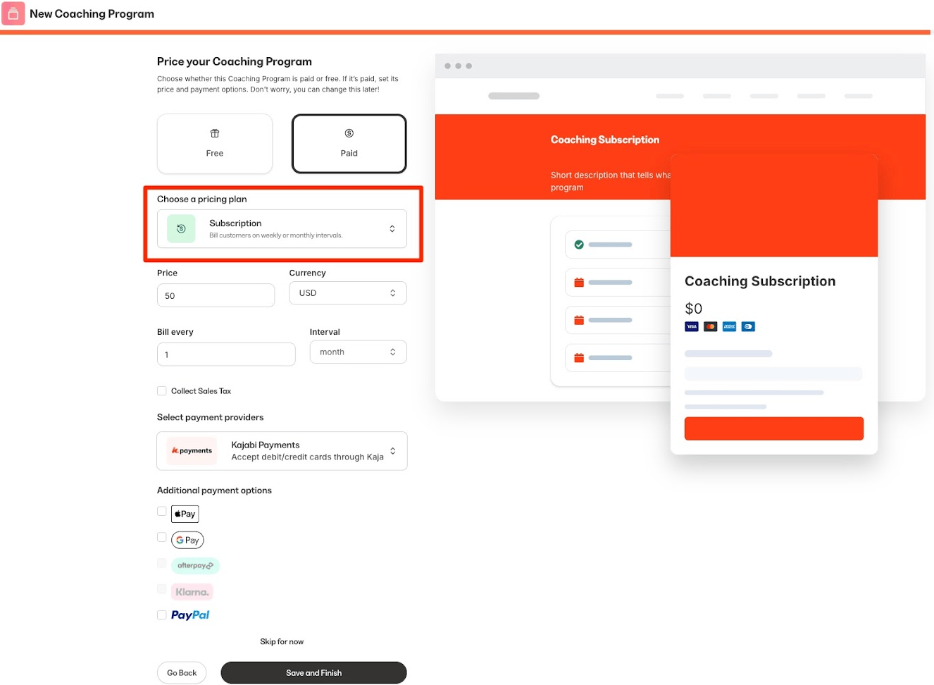 Kajabi coaching pricing