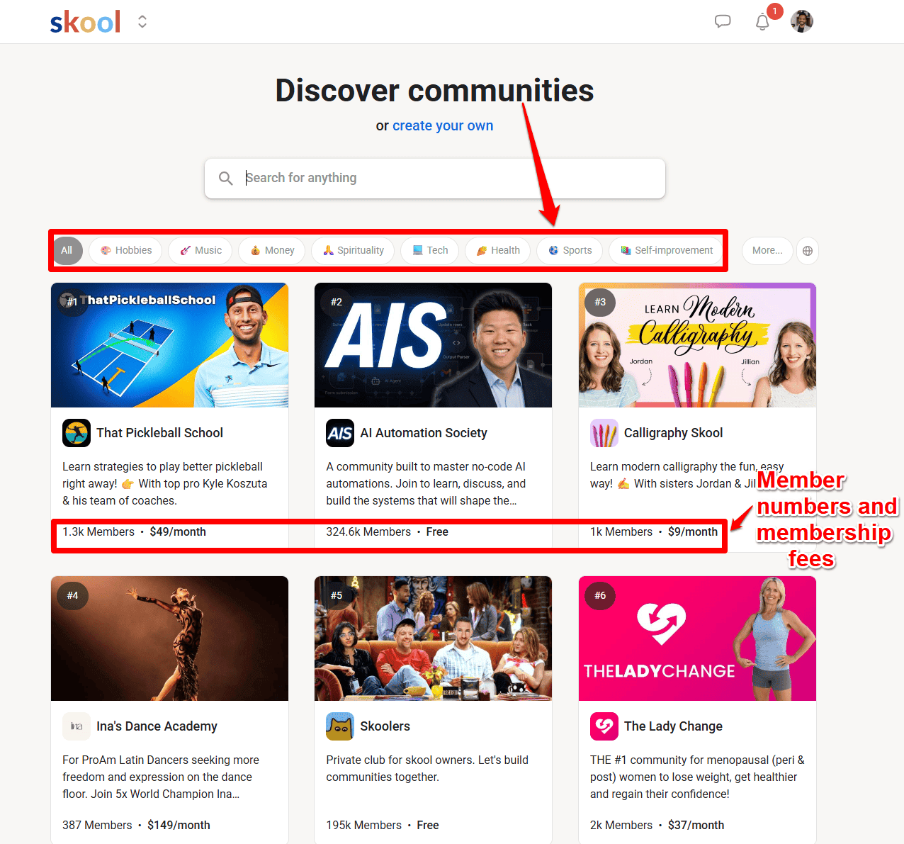 Skool discover