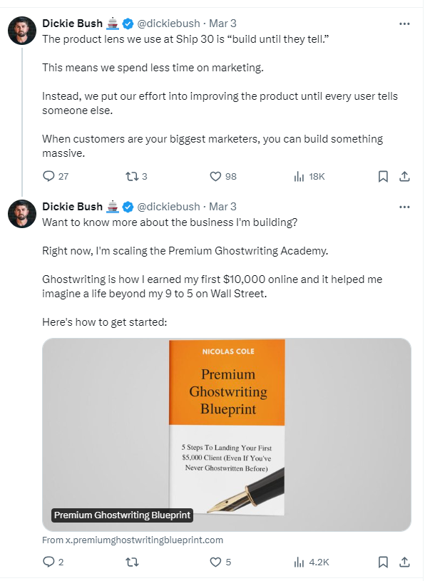 Dickie Bush Twitter