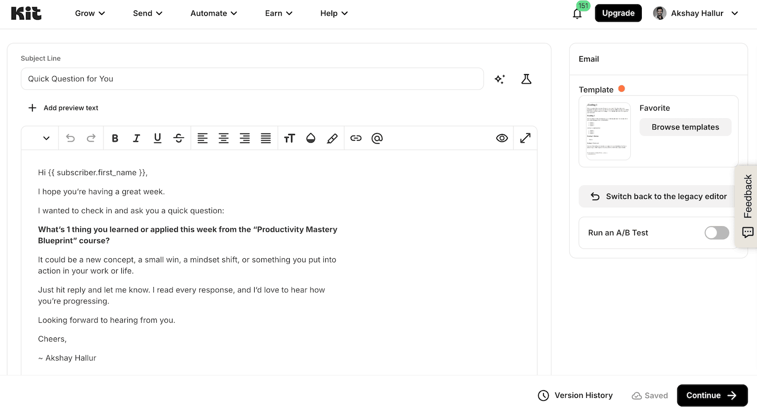 Email broadcast to my students