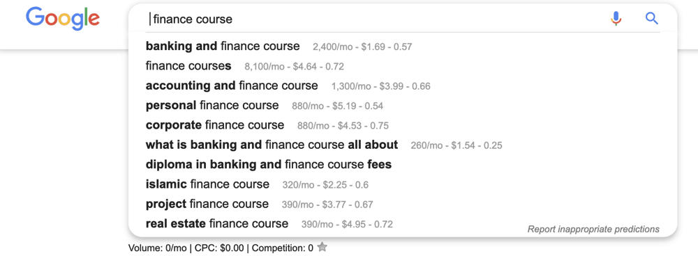 Finance course