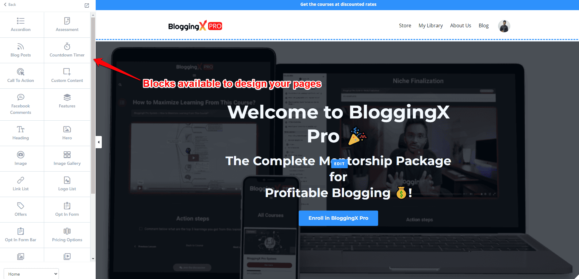 Kajabis website builder
