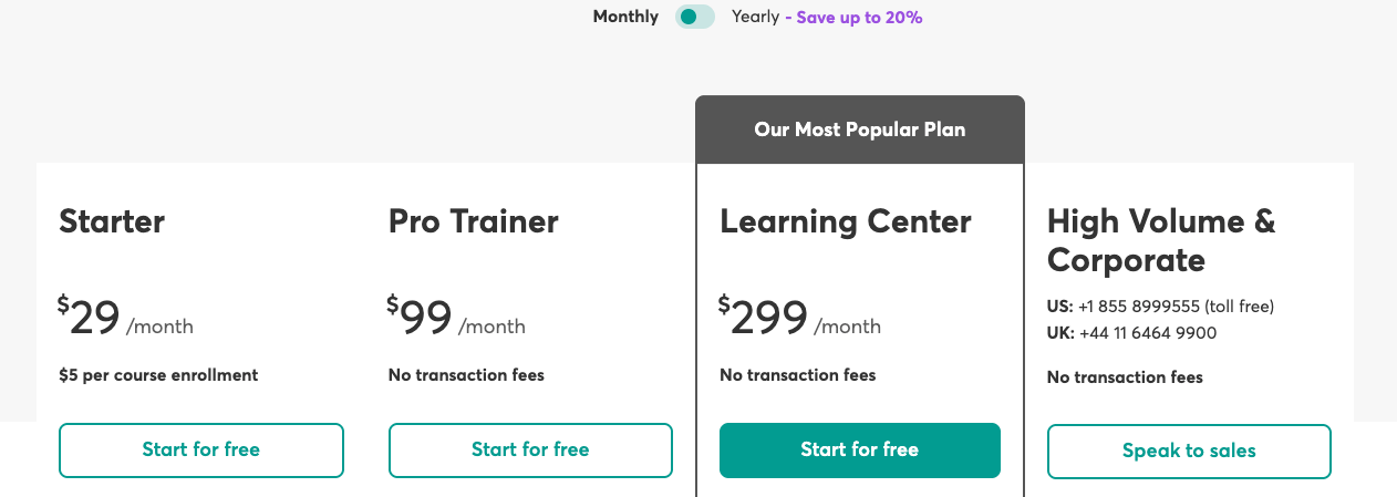 Learnworlds pricing 1