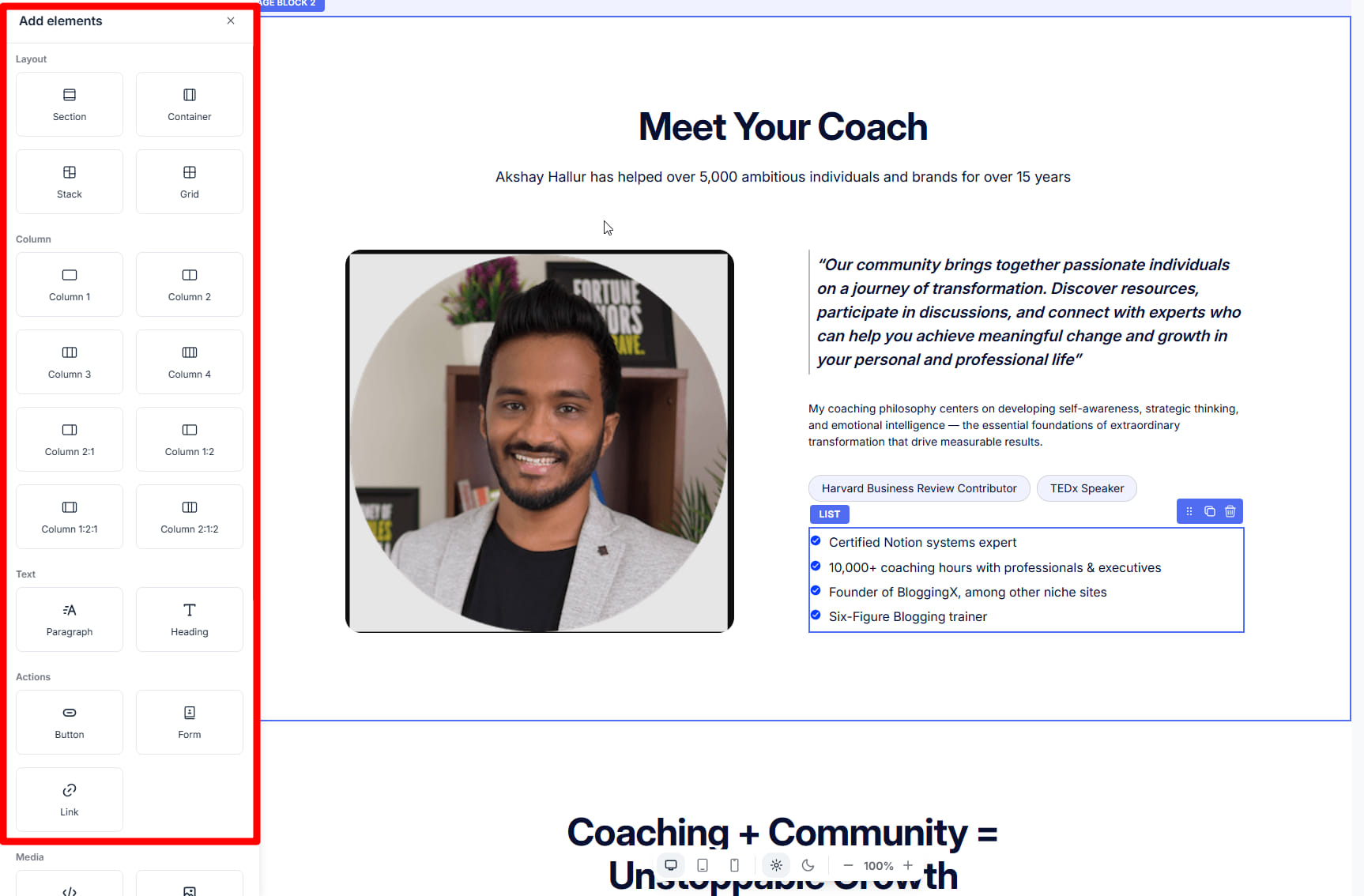 Circle so page design elements