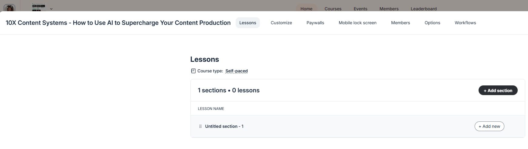 Course design in Circle