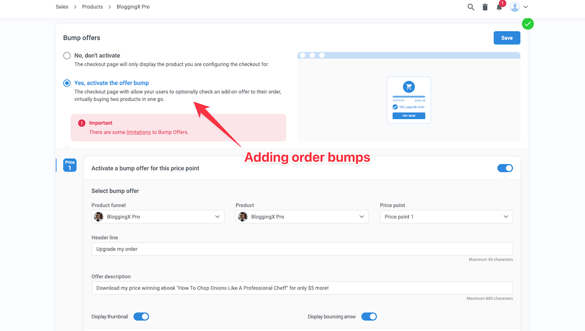Kartra order bumps 1