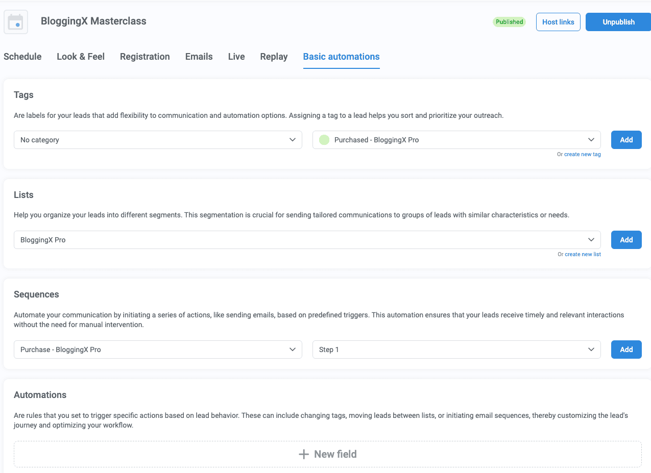 Kartra webinar automation features