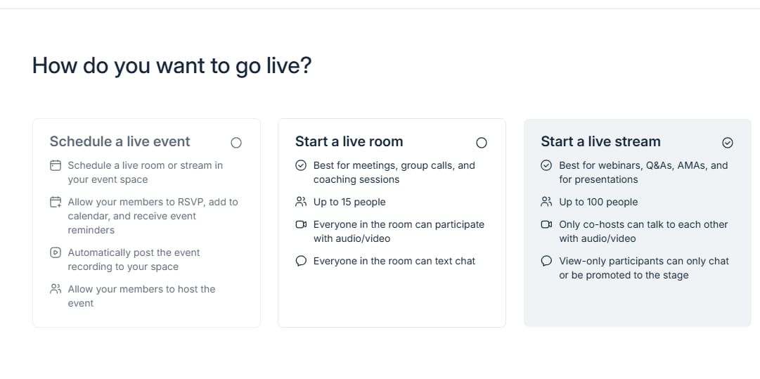 Live events on Circle