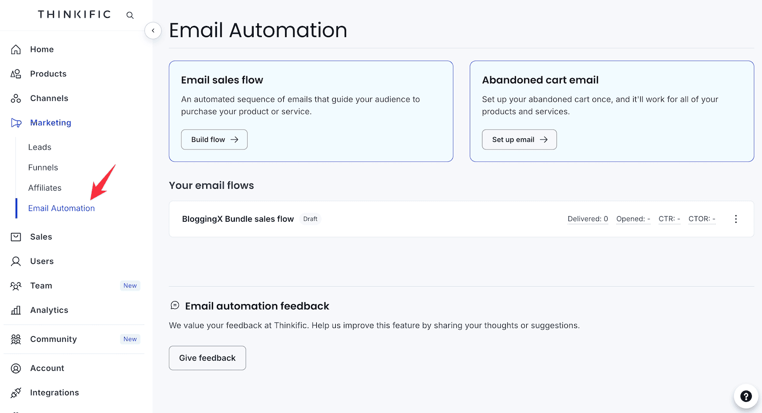 Thinkific email marketing
