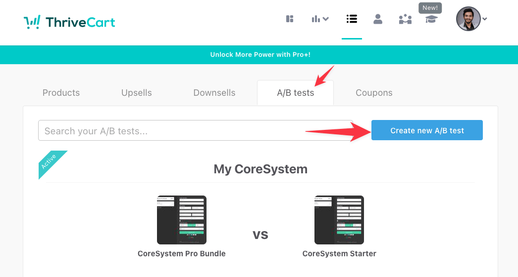 Thrivecart AB split test