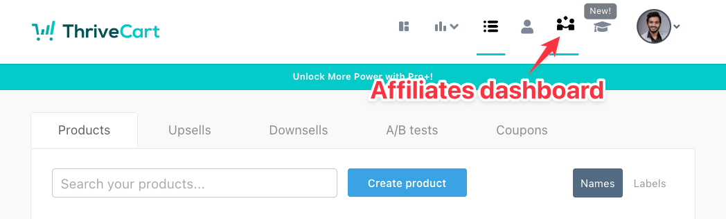 Thrivecart affiliate dashboard