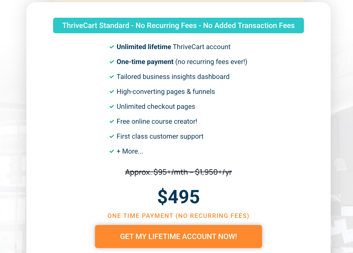 Thrivecart pricing