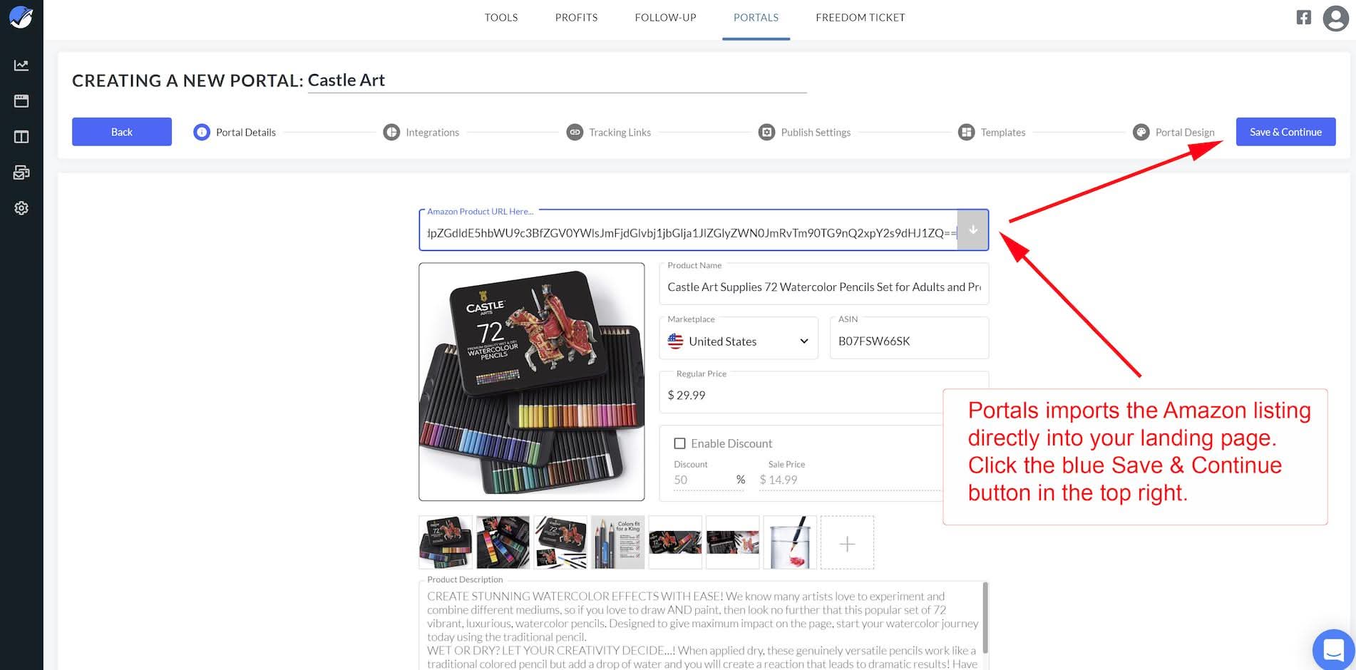create new portal helium10