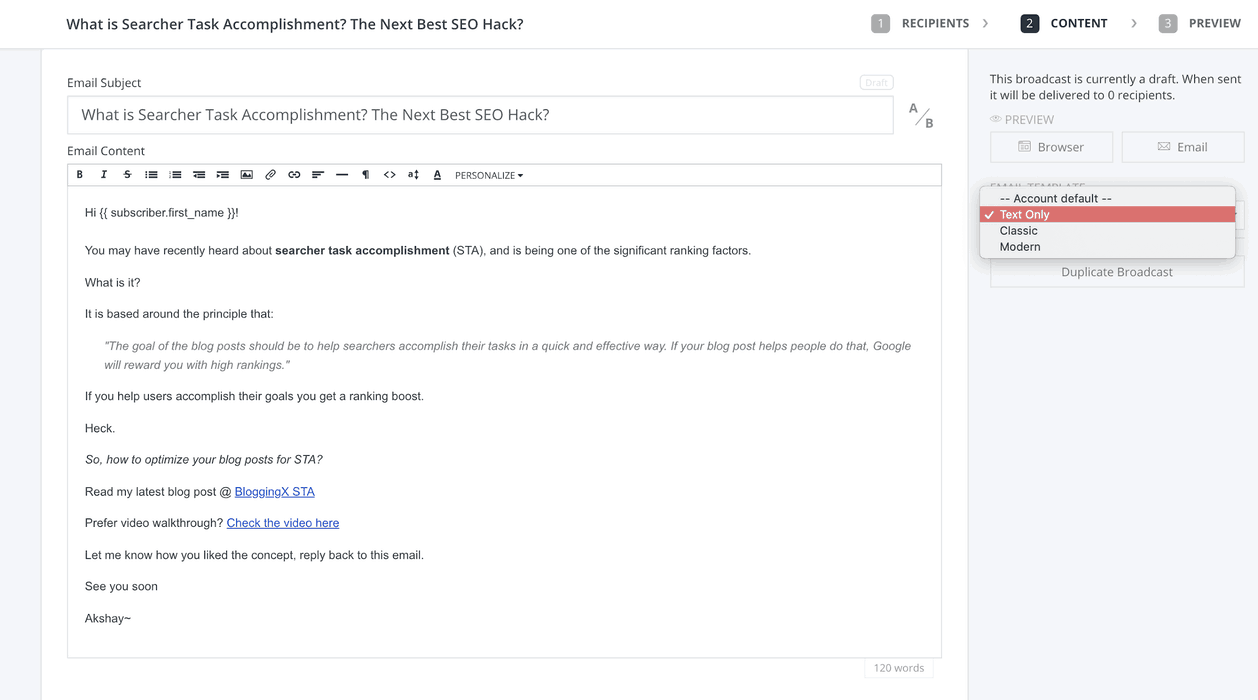 options for you to add links bold text italics