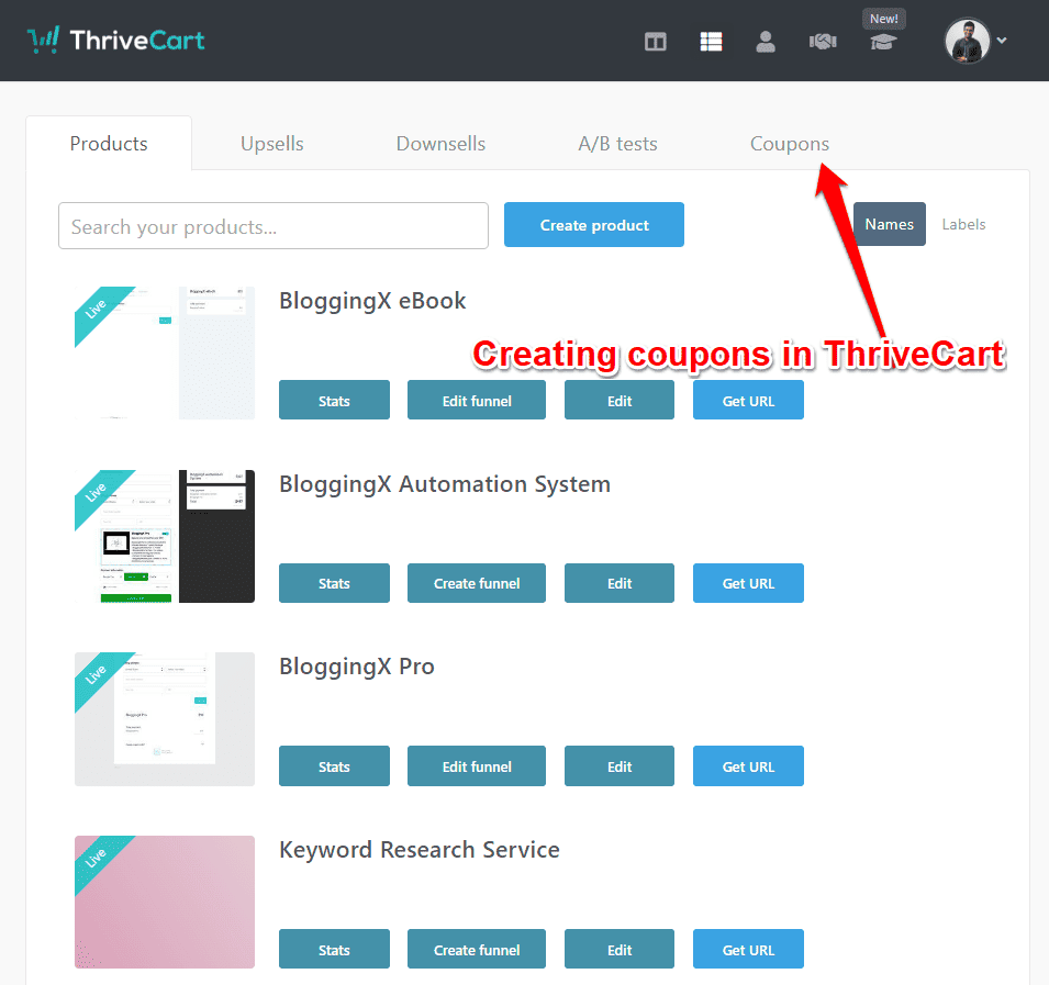 thrivecart offer coupons to increase sales