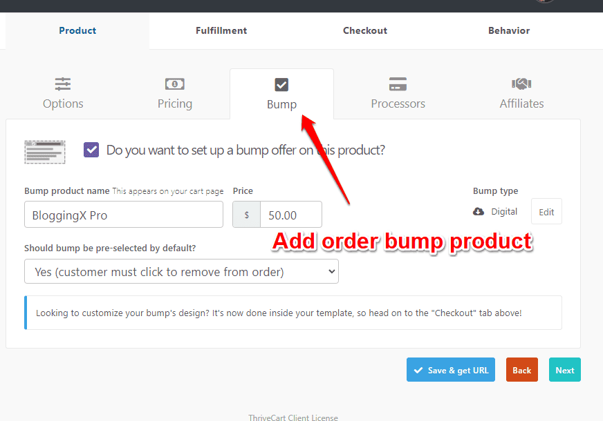 thrivecart order bumps