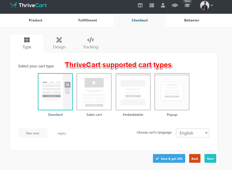 thrivecart supported cart types