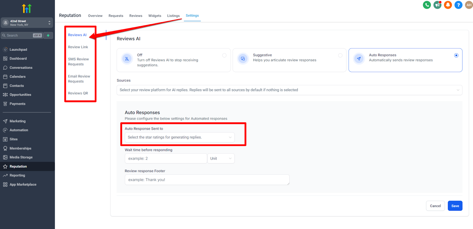 Automate reputation management in HighLevel