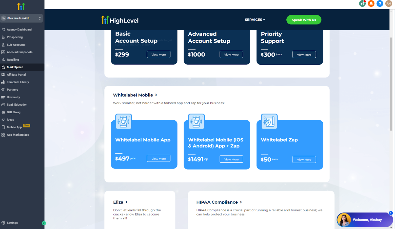 GHL account setup plans