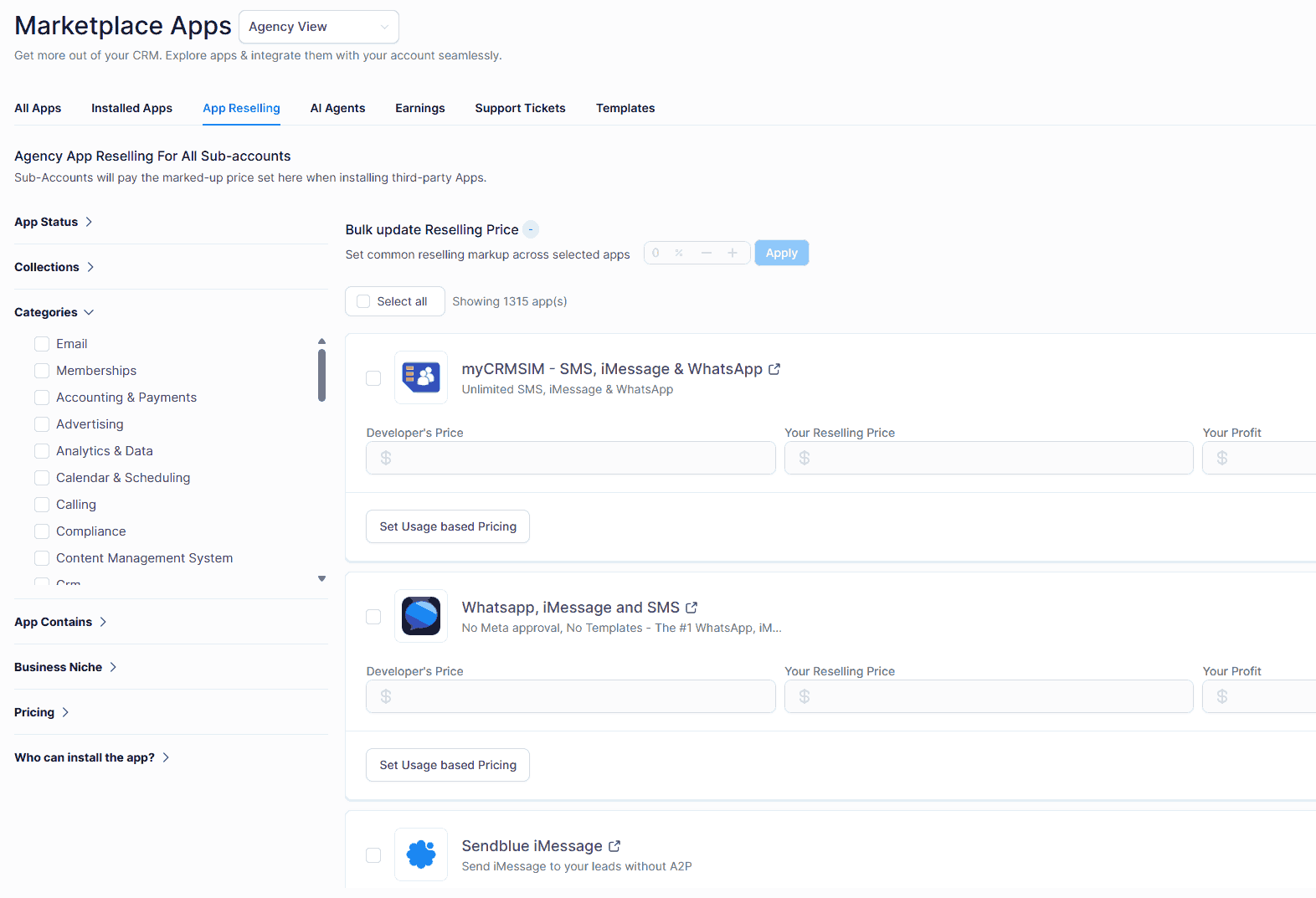 GoHighLevel apps reseller program